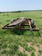 Orange Steel Utility Trailer with Pallet & Pipe