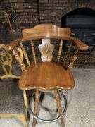 Wooden Swivel Barstool and Accent Chair