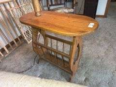 Oak Table with Lamp