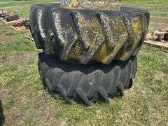 Pair of 20.8-34 Tractor Tires with Rims