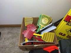Fly Swatters, Air Bed, Traffic Sign, and Hunting Gear