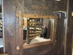 Rustic Hanging Wood Framed Mirror
