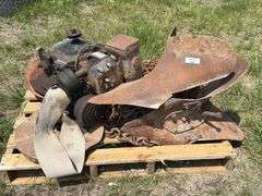 Plow Blade, Metal Discs, Engine, and Chains