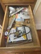 Kitchen Drawer Contents: Light Bulbs, Canning Supplies, and Kitchen towels/potholders
