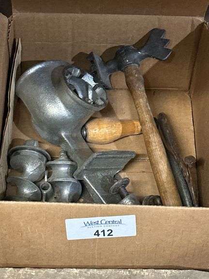 Climax No. 51 Meat Grinder with Accessories and Hammer image