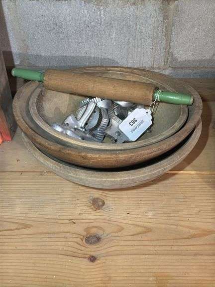 Wood Bowl Set with Rolling Pin and Cookie Cutters image