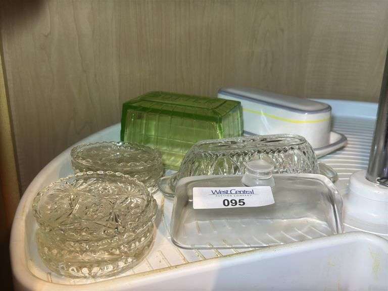 Assorted Glassware: Butter Dishes and Coasters image