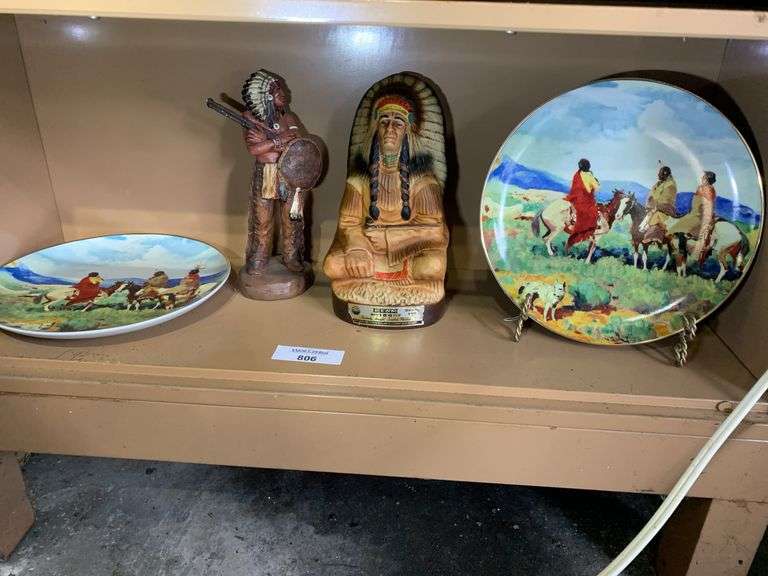 Native American Figurines and BNSF Railway Plate image
