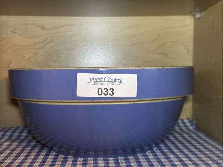 Blue Stoneware Mixing Bowl - 10 Inch image