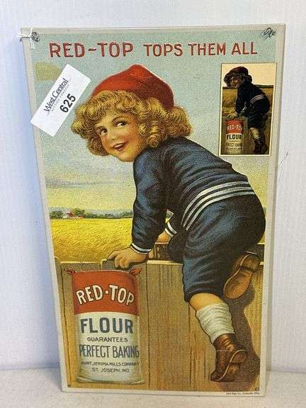 Red-Top Flour Advertising Sign, Aunt Jemima Mills image