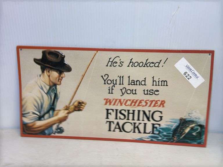 Winchester Fishing Tackle Metal Advertising Sign image