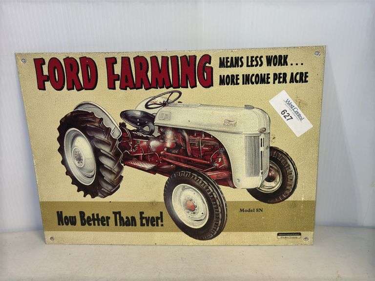 Ford Farming Model 8N Tractor Advertising Sign image