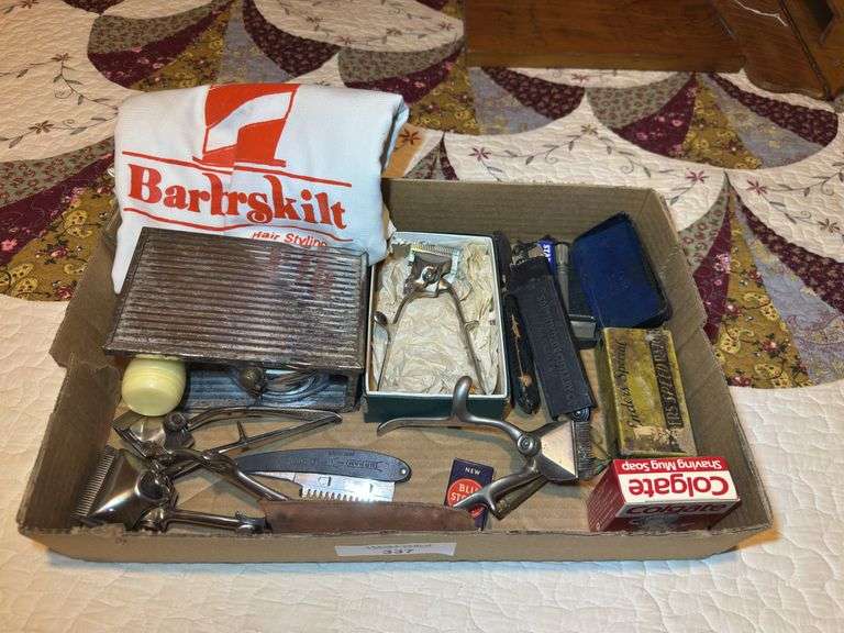 Collection of Barber and Shaving Related Items image