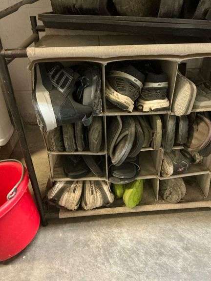 Shoe Rack with Assorted Footwear - Variety of Styles and Sizes image