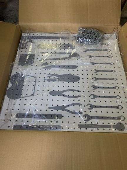 New White Pegboard Wall Organizer Kit image