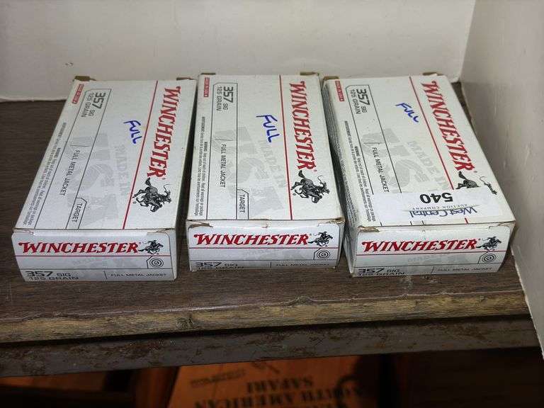Three Full Boxes of Winchester .357 SIG 125 Grain Full Metal Jacket Ammunition image