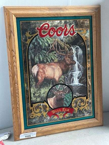 Coors Nature Series Framed Bull Elk Print image