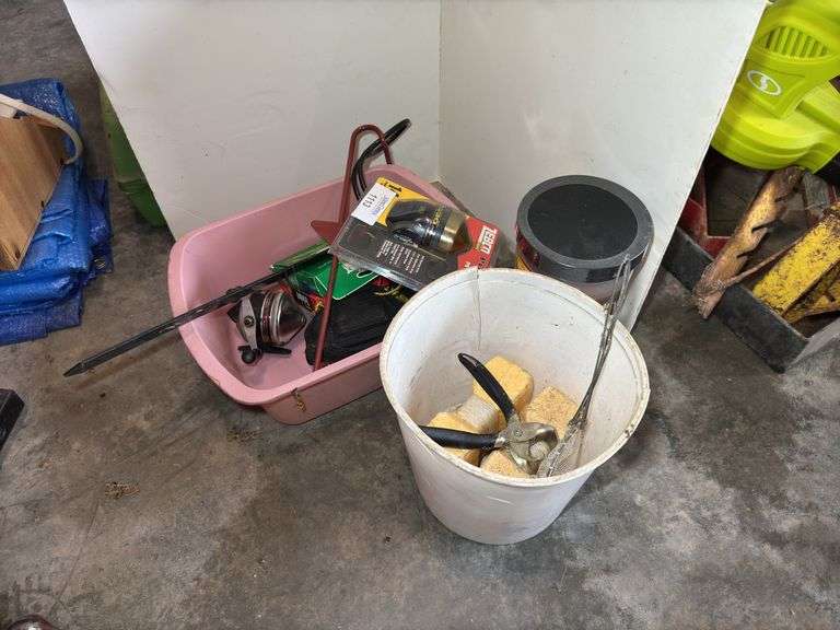 Fishing Gear Lot: Rod, Reel, Line, Bait and Accessories image