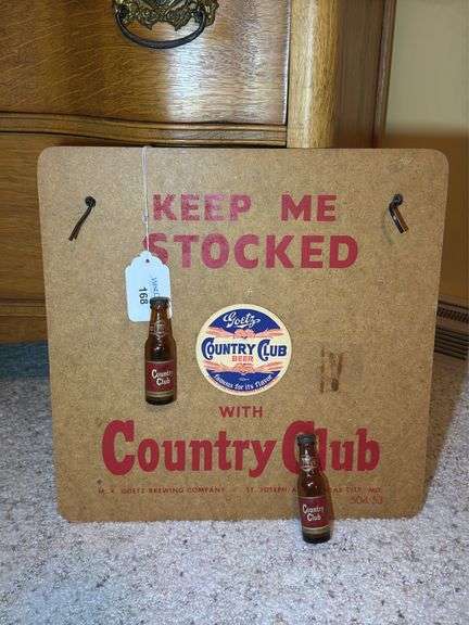 Country Club Beer Advertising Sign with Mini Bottles image