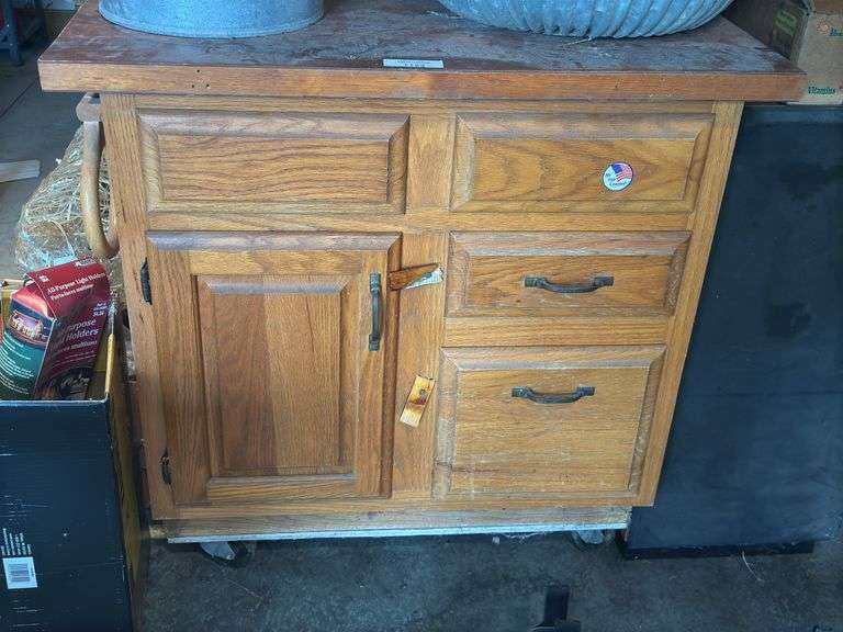 Farmhouse Style Wooden Cabinet Sink Base image