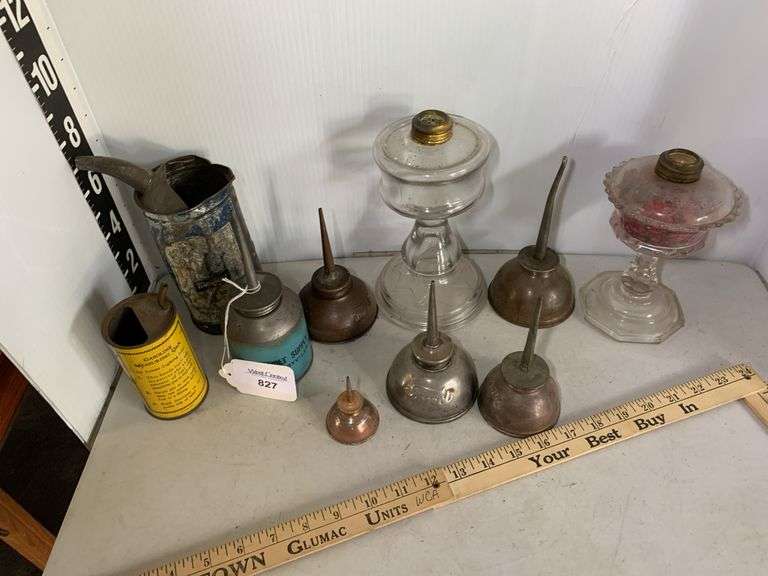 Collection of Oil Cans and Oil Lamps image