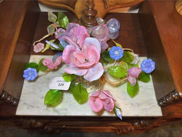 Floral Glass Sculpture Arrangement image