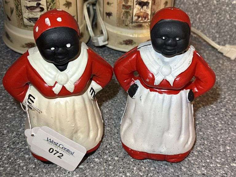 Pair of Cast Iron Mammy Figural Coin Banks image