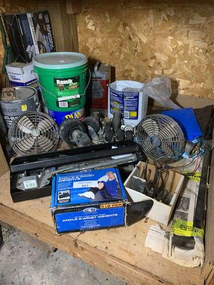 Mixed Lot: Fans, Wheels, Paint, Ankle Weights, and More image