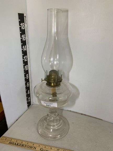 Clear Glass Oil Lamp with Brass Burner image