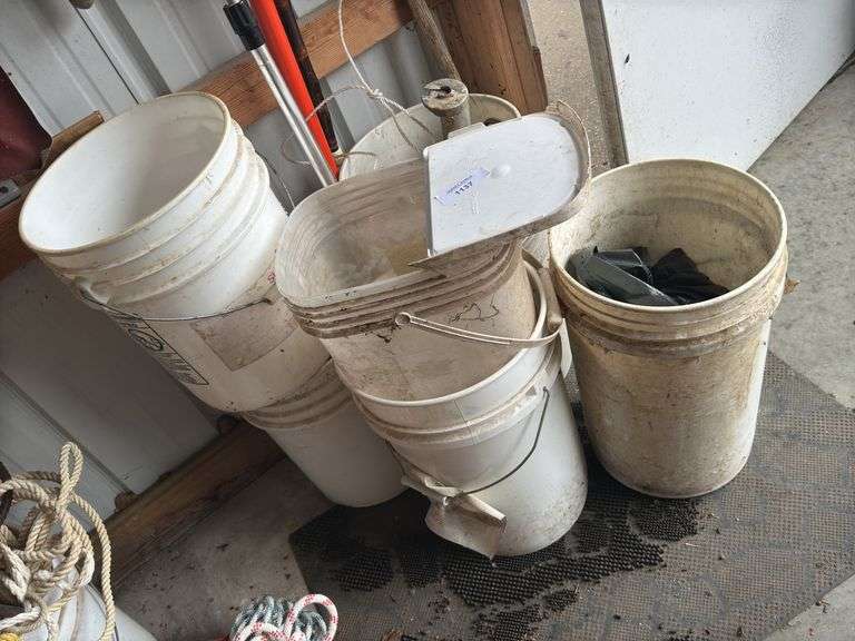 Lot of Assorted Buckets and Tools image