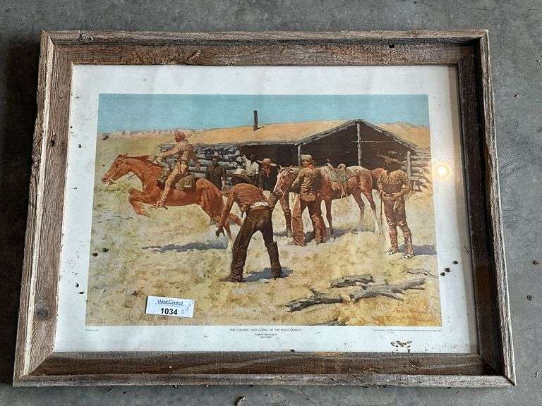 Frederic Remington "The Coming and Going of the Pony Express" Framed Print image