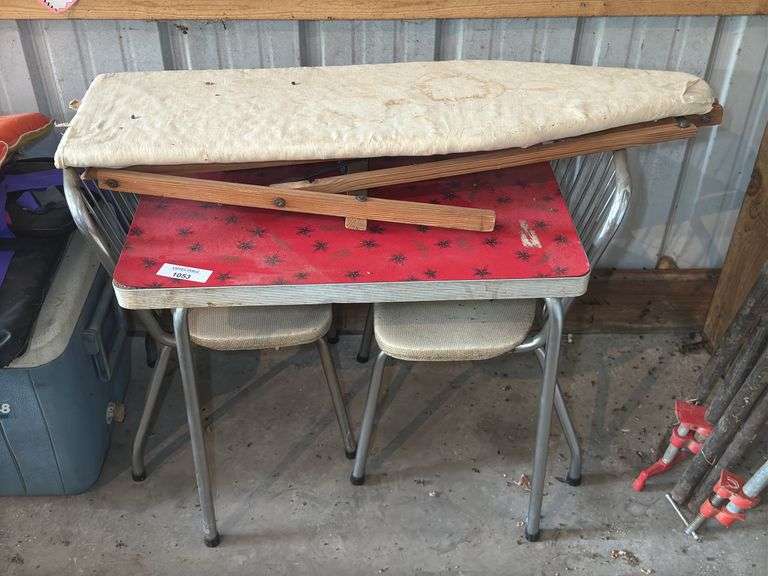 Vintage Style Childs Table with Chairs and Ironing Board image