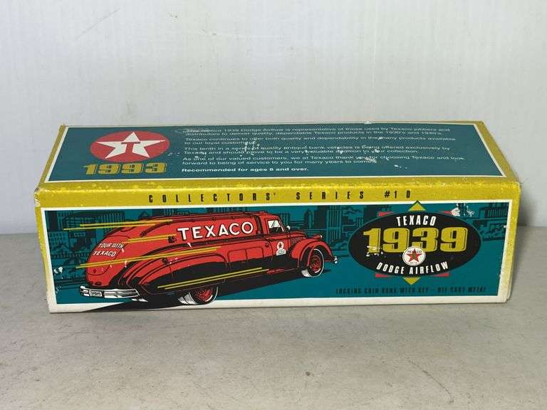 1993 ERTL Texaco 1939 Dodge Airflow Collectors' Series #10 Die-Cast Metal Locking Coin Bank image