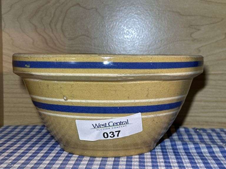 Striped Stoneware Bowl - 8.5" Diameter image