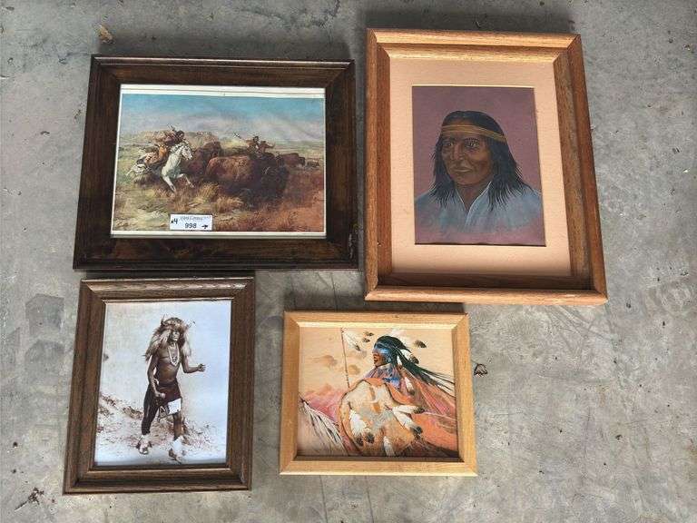 Four Framed Native American Theme Art Prints image