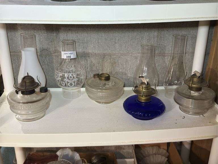 Collection of Oil Lamps and Lamp Chimneys image