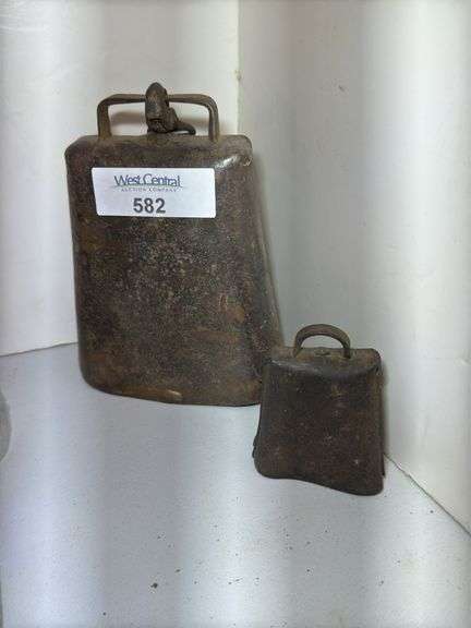 Two Vintage Metal Cow Bells image