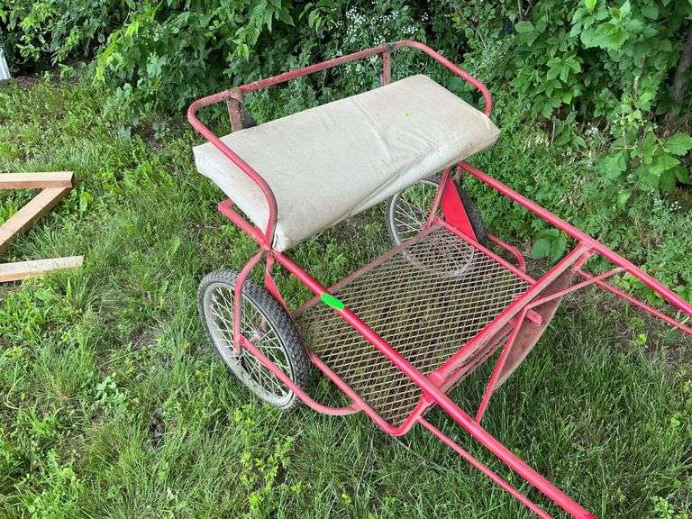 Red Metal Horse Cart