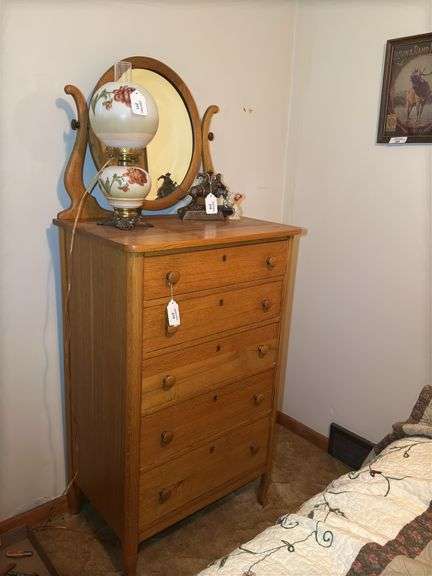 Wooden Dresser with Attached Mirror DRESSER AND ATTACHED MIRROR ONLY image