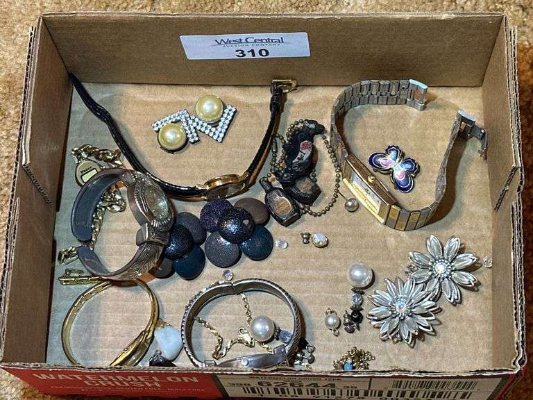 Assorted Jewelry - Watches, Earrings, Brooches, Pins, and More image