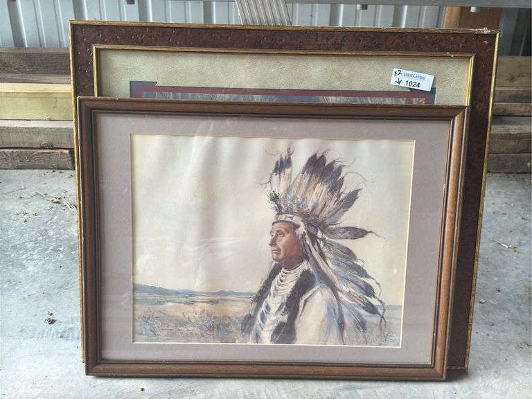 Framed Native American Art - 2 Piece Set image