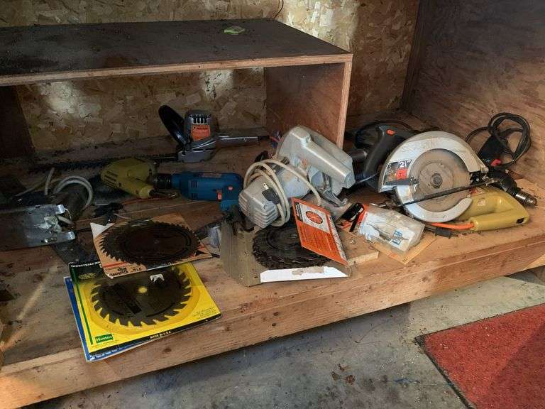 Power Tool Lot: Circular Saws, Drills, and More image