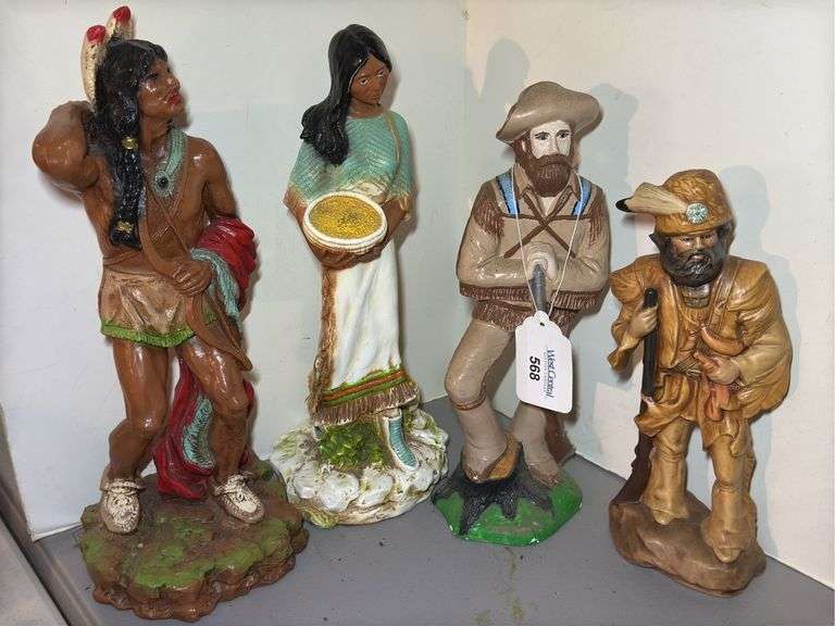 Native American and Mountain Man Figurines Set image
