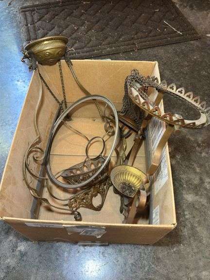 Assorted Ornate Metal Lighting Fixture Parts image