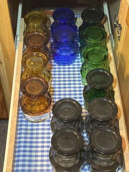 Collection of Faceted Colored Drinking Glasses image