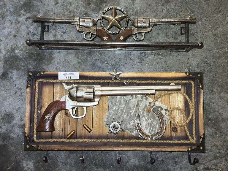 Western Style Metal Gun Wall Decor image