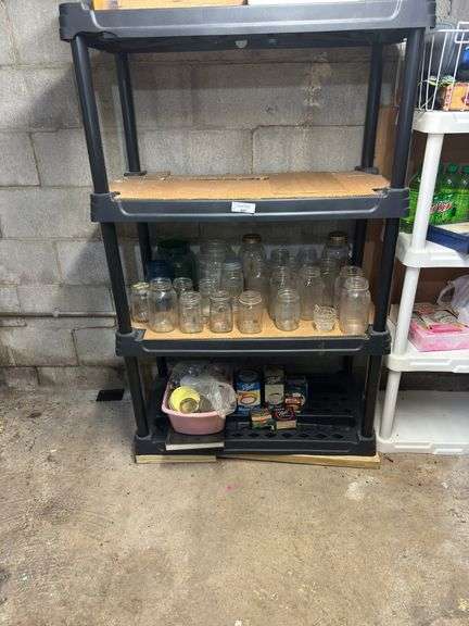 Collection of Jars, Mason Jars, Canning Supplies on Shelf image