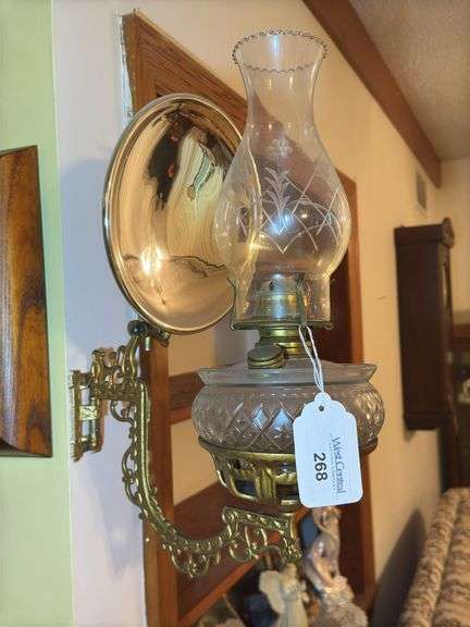 Victorian Style Wall Mount Kerosene Lamp image
