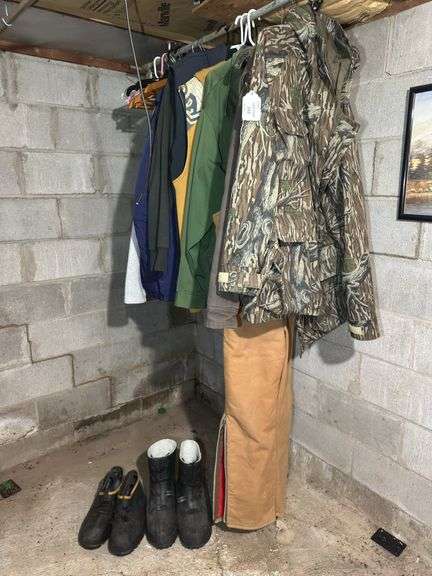 Assorted Men's Apparel Bundle: Jackets, Overalls, and Boots image