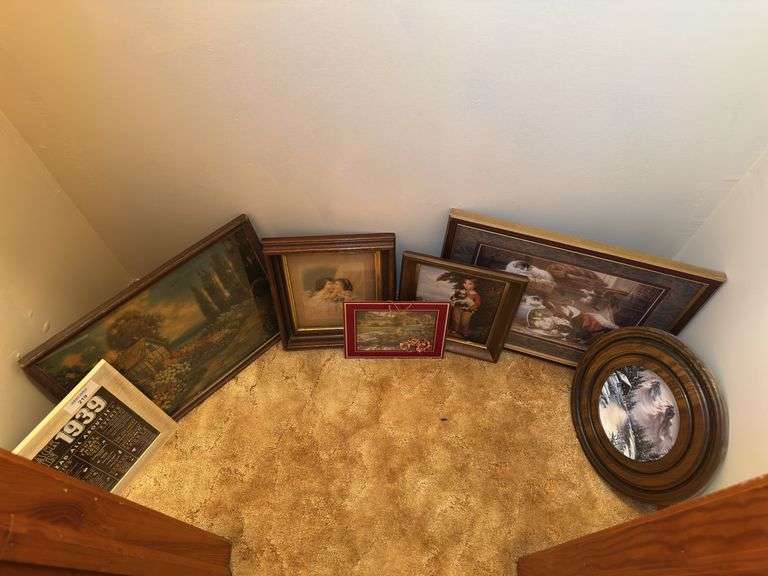 Collection of Framed Art Prints and Back in 1939 Memorabilia image